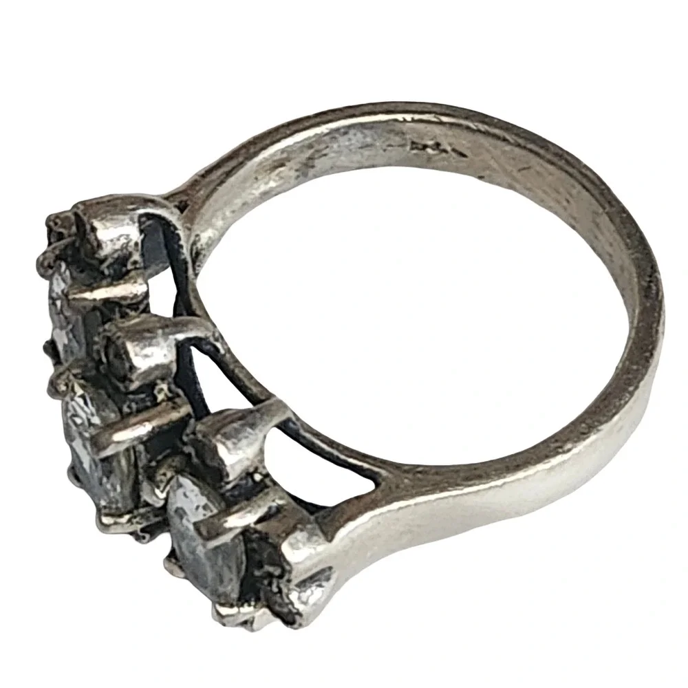 Vtg Sterling Silver 925 Marcasite Ring Size 7 - Picture 3 of 5